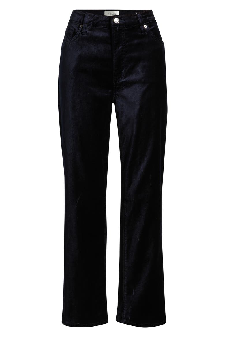 Le Sleek Velvet Ankle Straight Leg Pants, Alternate, color, NAVY VELVET