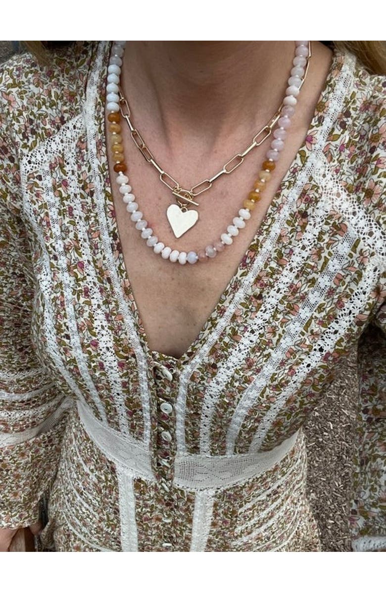 Erin McDermott Jewelry Chai Gemstone Necklace, Alternate, color, Beige