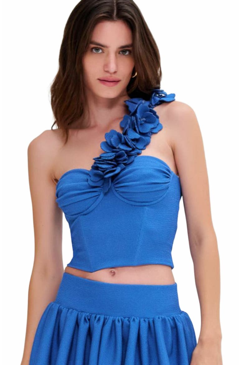 Merian Knit One Shoulder Top, Alternate, color, BLUE
