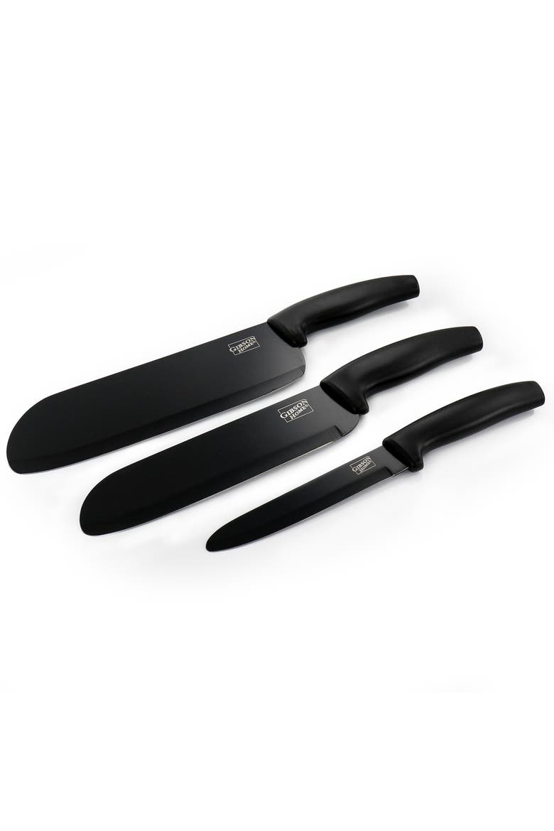 Edge Craft 4 Piece Nonstick Stainless Steel Cutlery Set, Alternate, color, Black