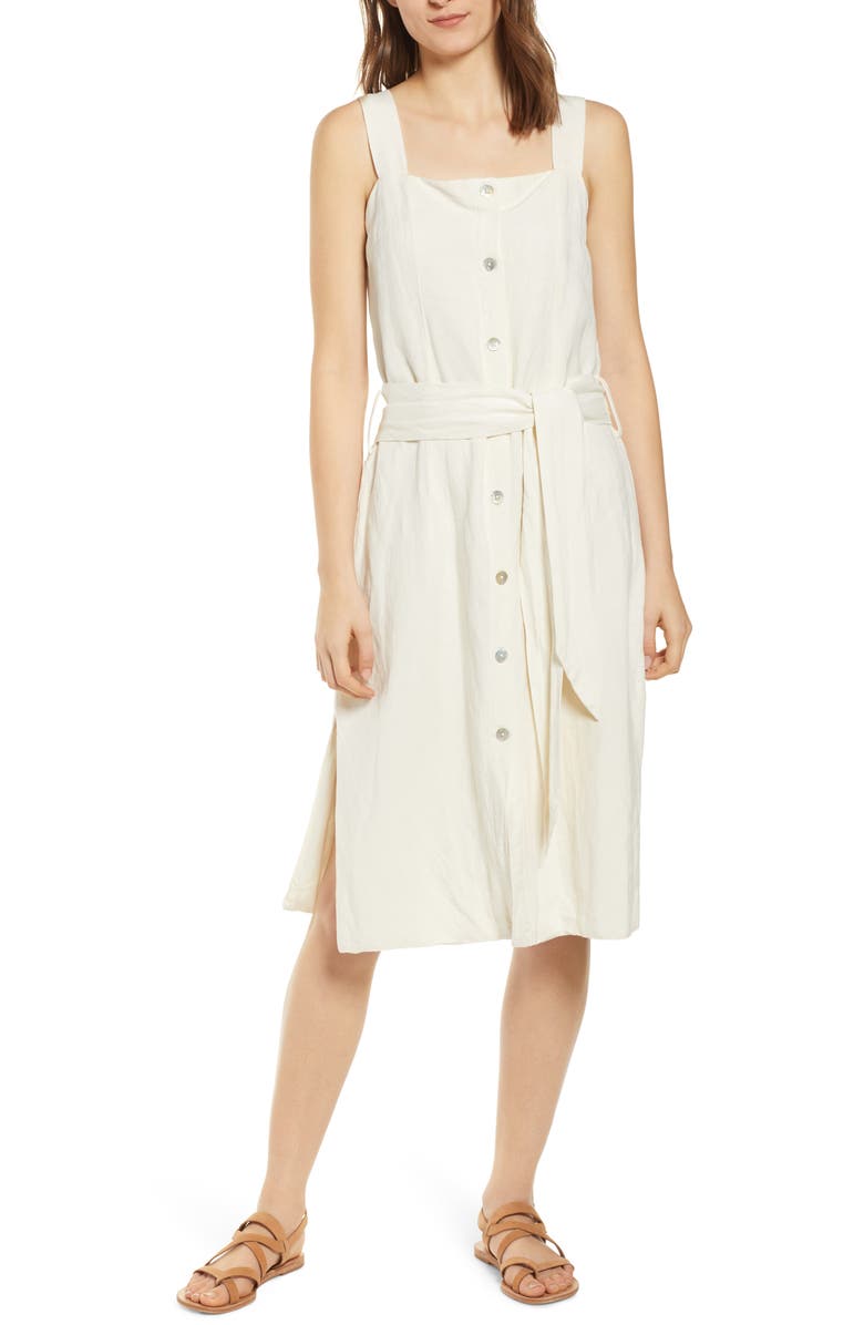 Rails Clement Tie Waist Linen Blend Sundress | Nordstromrack