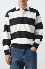 MANGO Stripe Polo Sweater