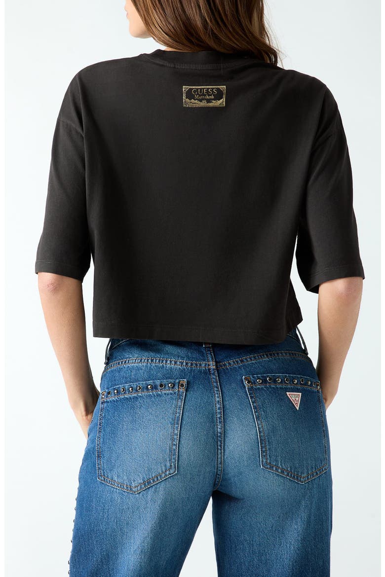 Desert Rose Graphic Cropped T-Shirt, Alternate, color, BLACK