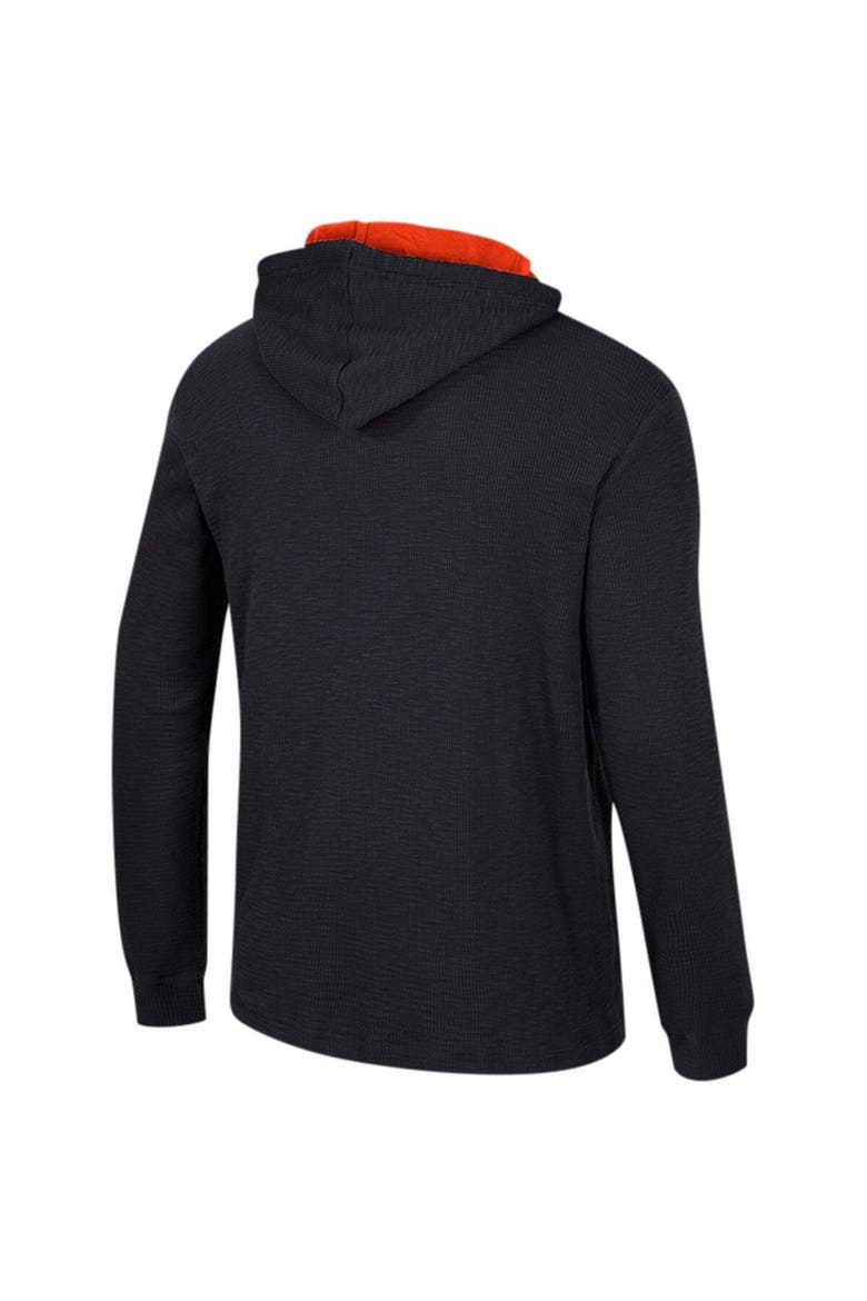 Men's Colosseum Black Clemson Tigers Affirmative Thermal Hoodie Long Sleeve T-Shirt, Alternate, color, Black