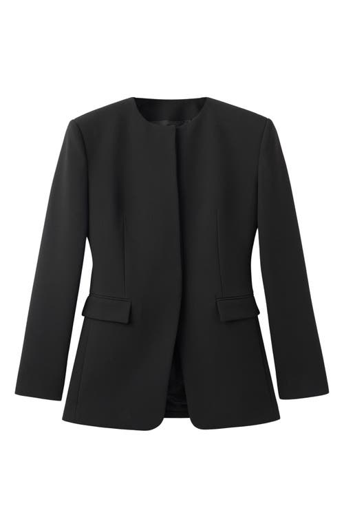 Mango Fitted Suit Jacket In Black