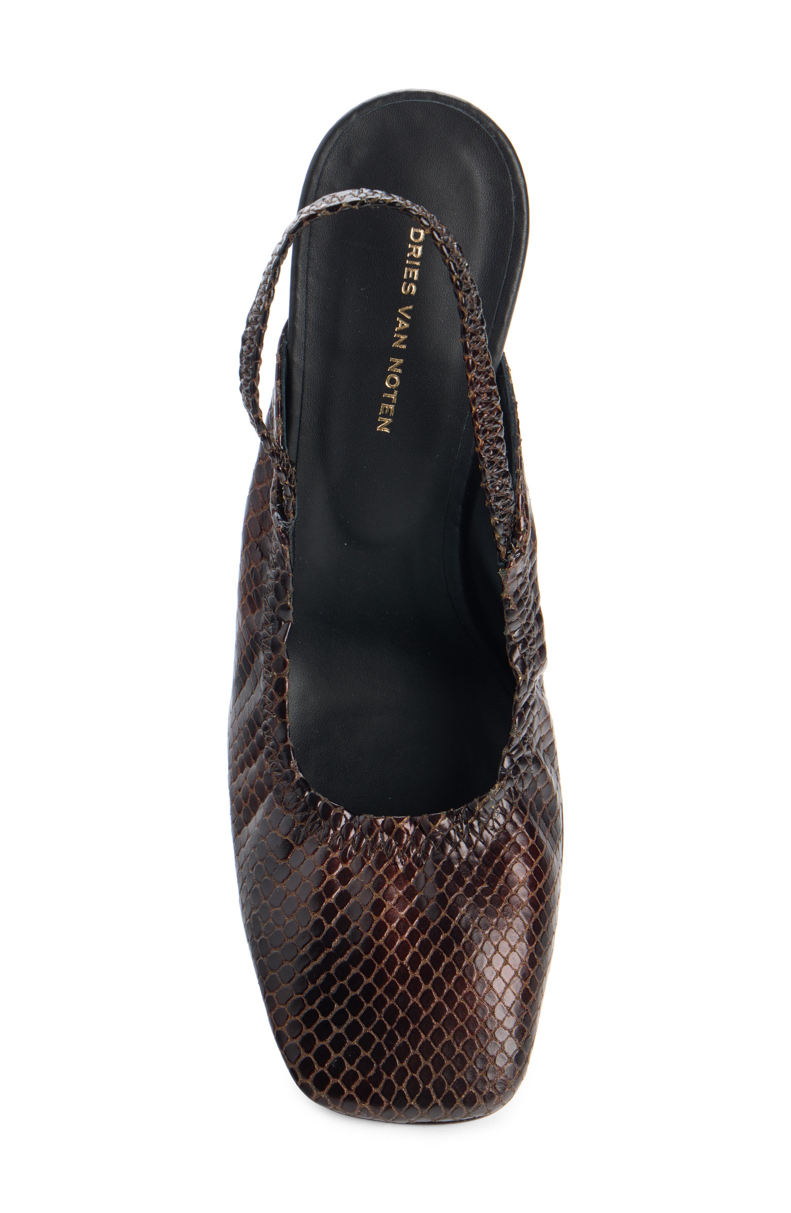 Dries Van Noten Dented Wedge Slingback Pump, Alternate, color, Dark Brown 704