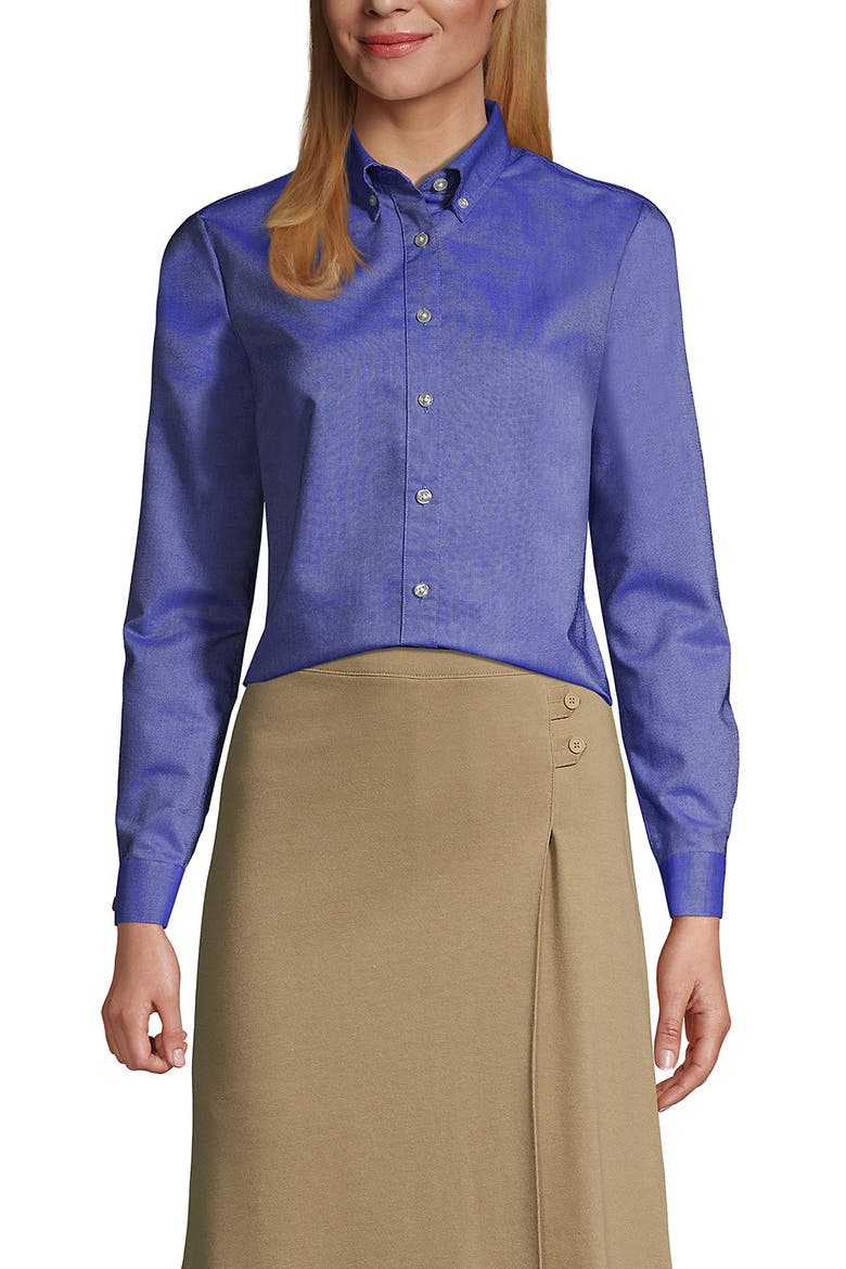 School Uniform  Long Sleeve Oxford Dress Shirt, Main, color, French Blue
