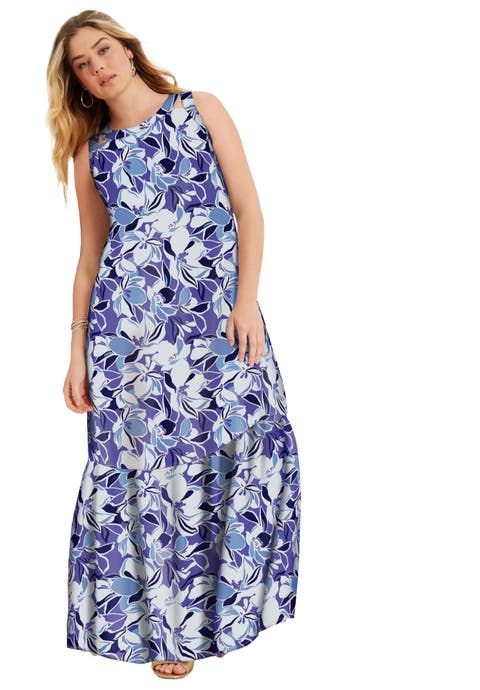 Cutout Neckline Maxi Dress (Plus Available)