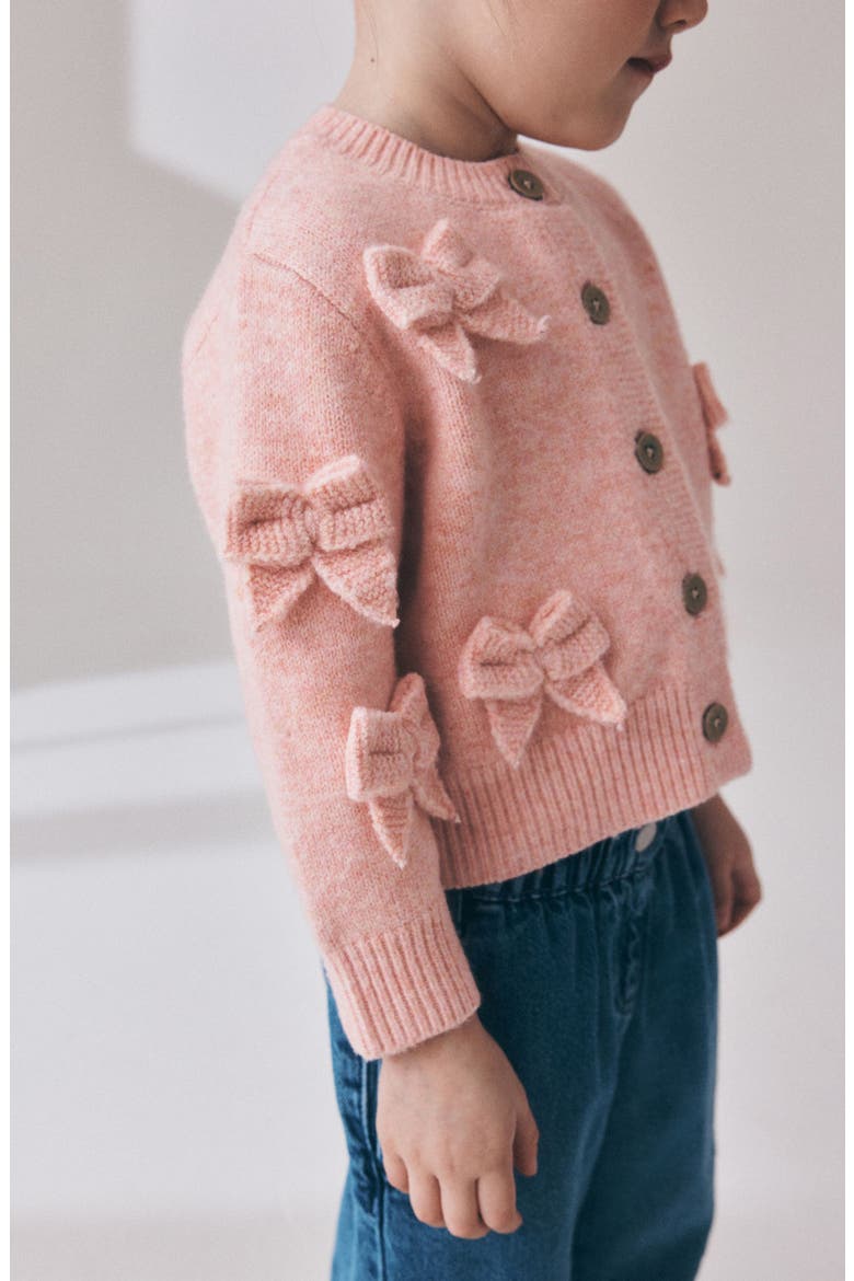 Kids' Bow Embellished Cardigan, Alternate, color, PINK
