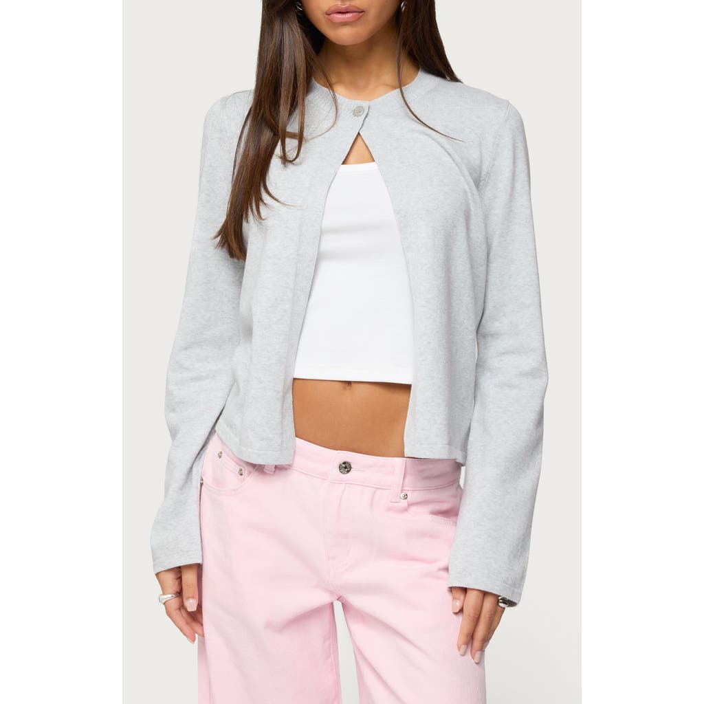 Edikted Jenie Split Front Cardigan In Blue