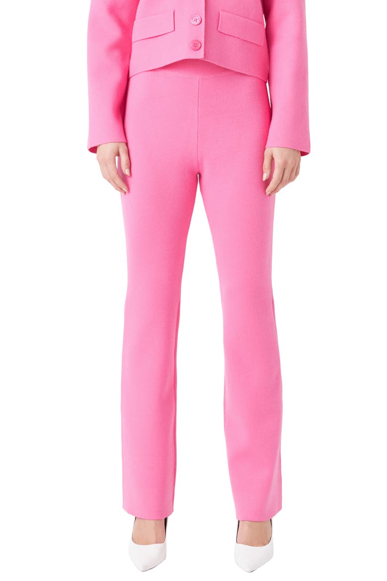 Flare Knit Pants, Alternate, color, PINK