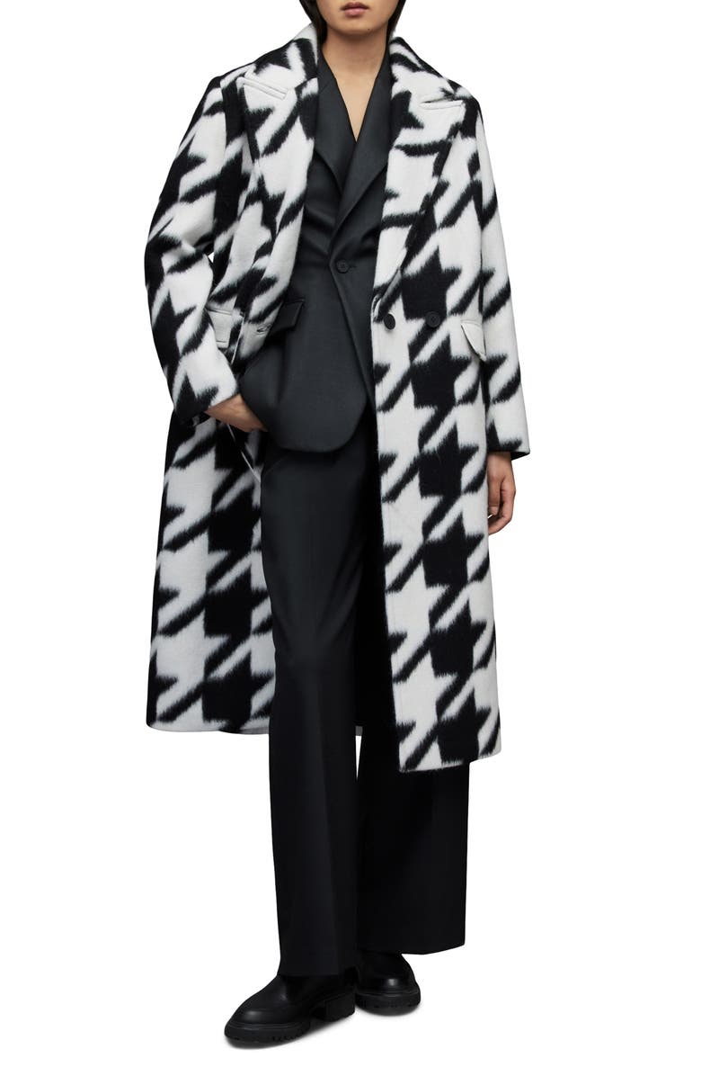 AllSaints Mabel Houndstooth Coat, Alternate, color,