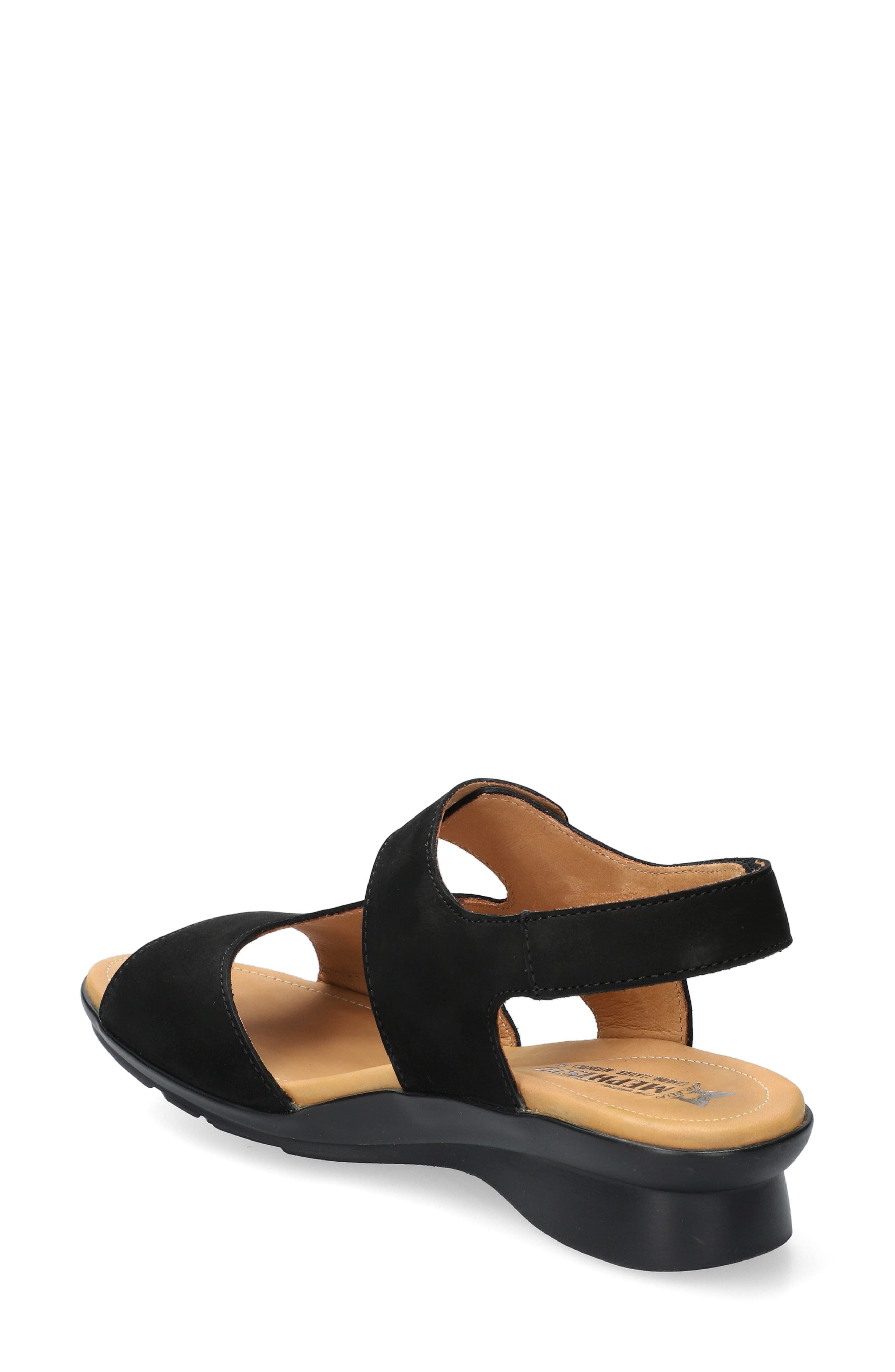 Mephisto Prissie Ankle Strap Sandal, Alternate, color, Black Bucksoft