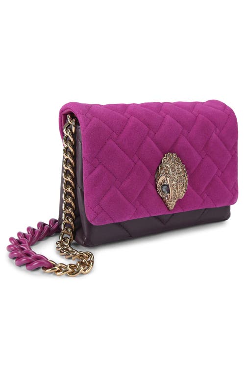 Kurt Geiger London Mini Kensington Quilted Suede Crossbody Bag In Pink