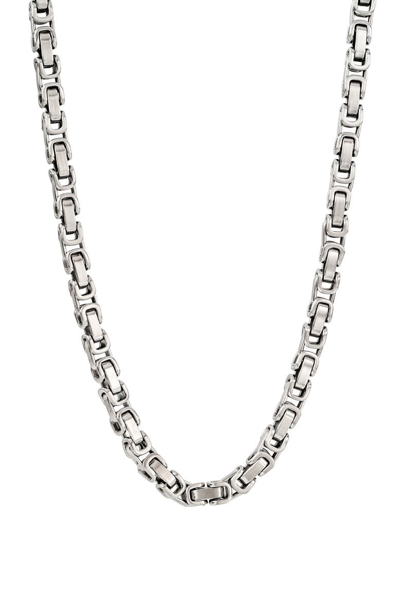 Men's Interlinked Necklace, Main, color, SILVER