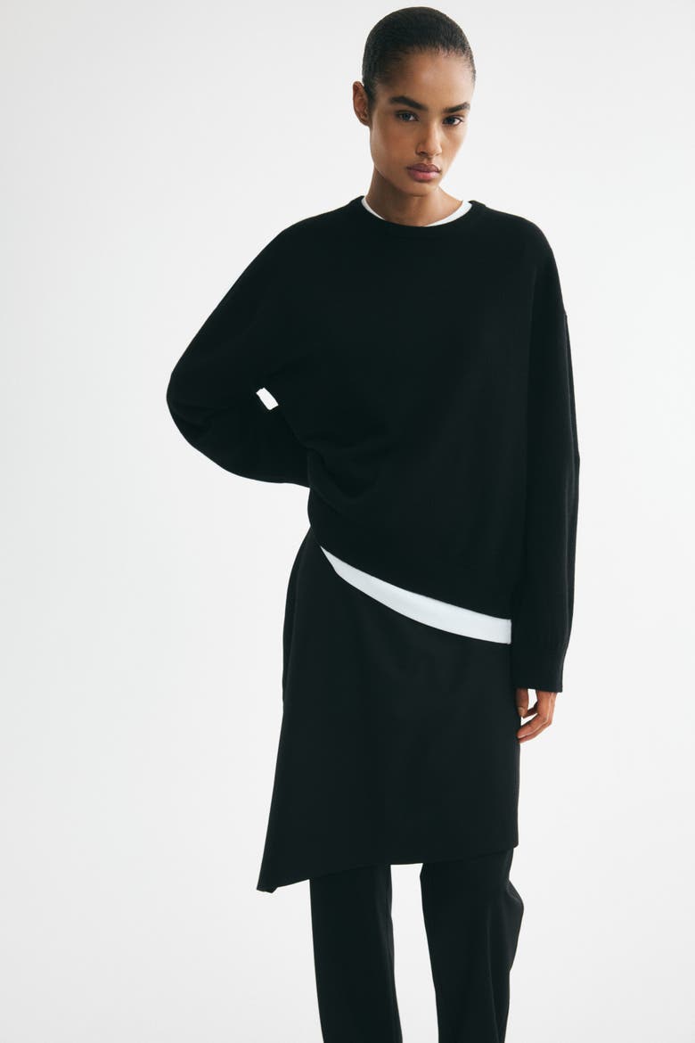 Fine-knit Cashmere Sweater, Alternate, color, Black