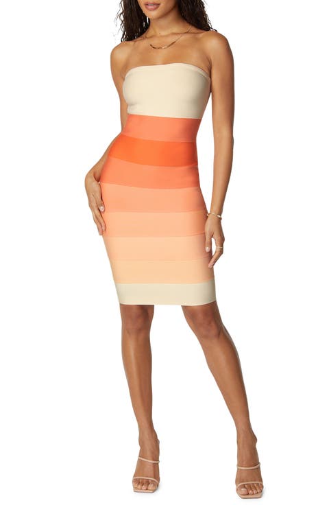 Colorblock Strapless Dress