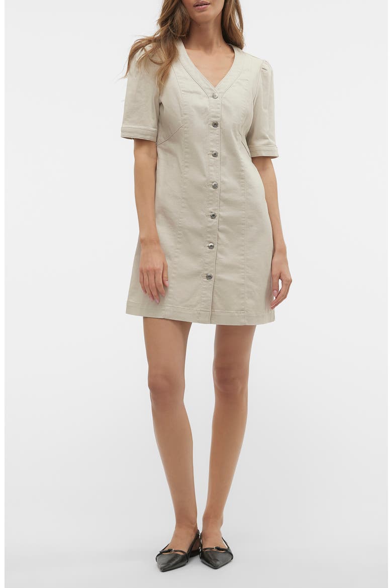 Wild Gena Denim Minidress, Main, color, PUMICE STONE