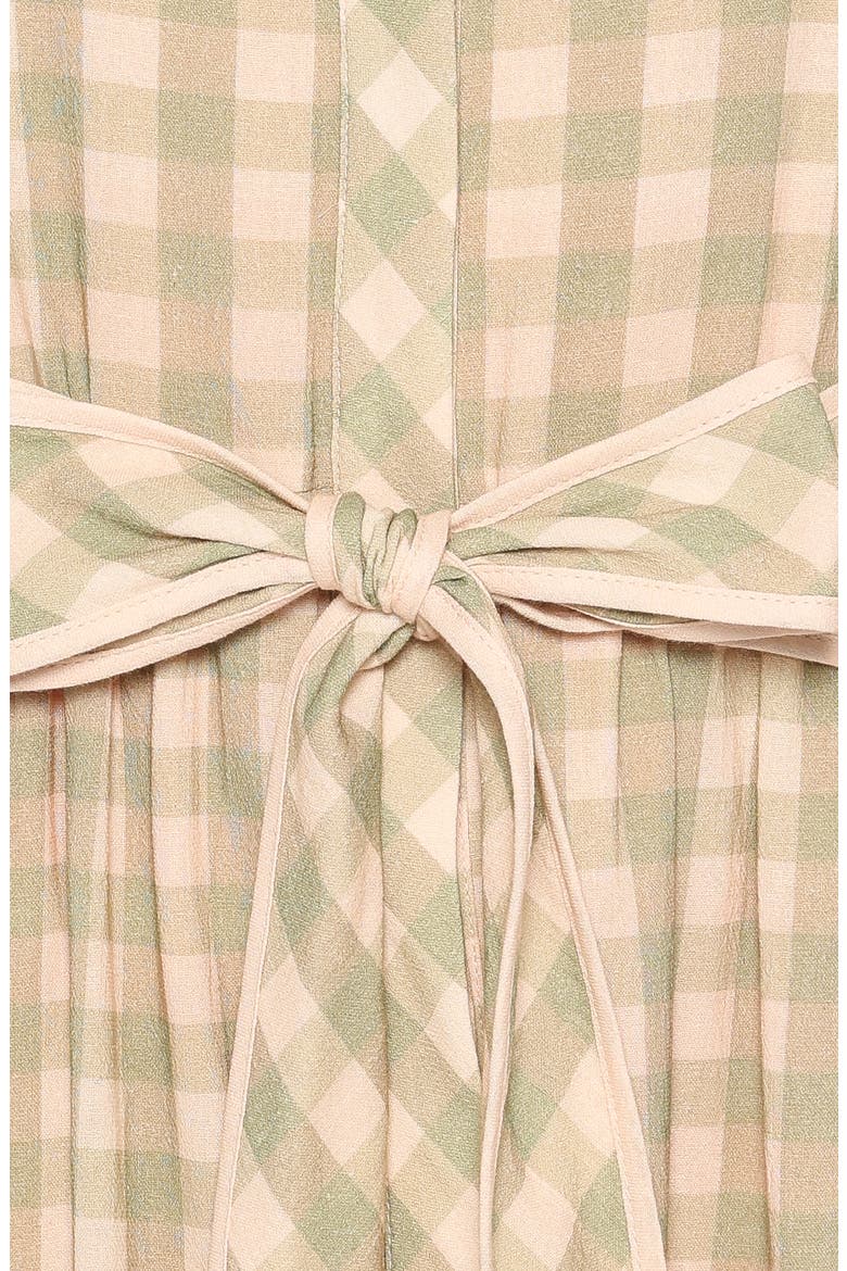 Lorry Tie Front Minidress, Alternate, color, GREEN/ PINK GINGHAM