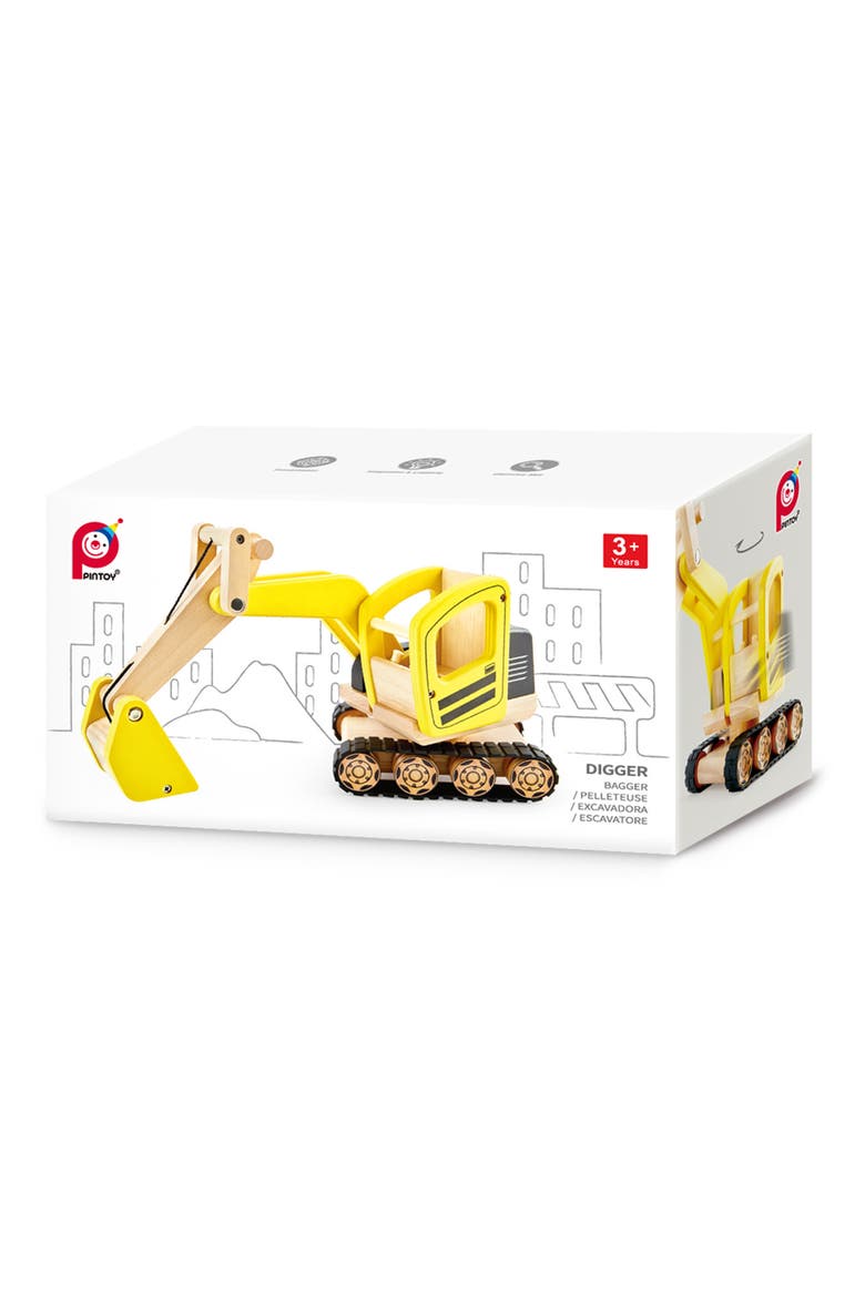 Wood Toy Digger, Alternate, color, YELLOW
