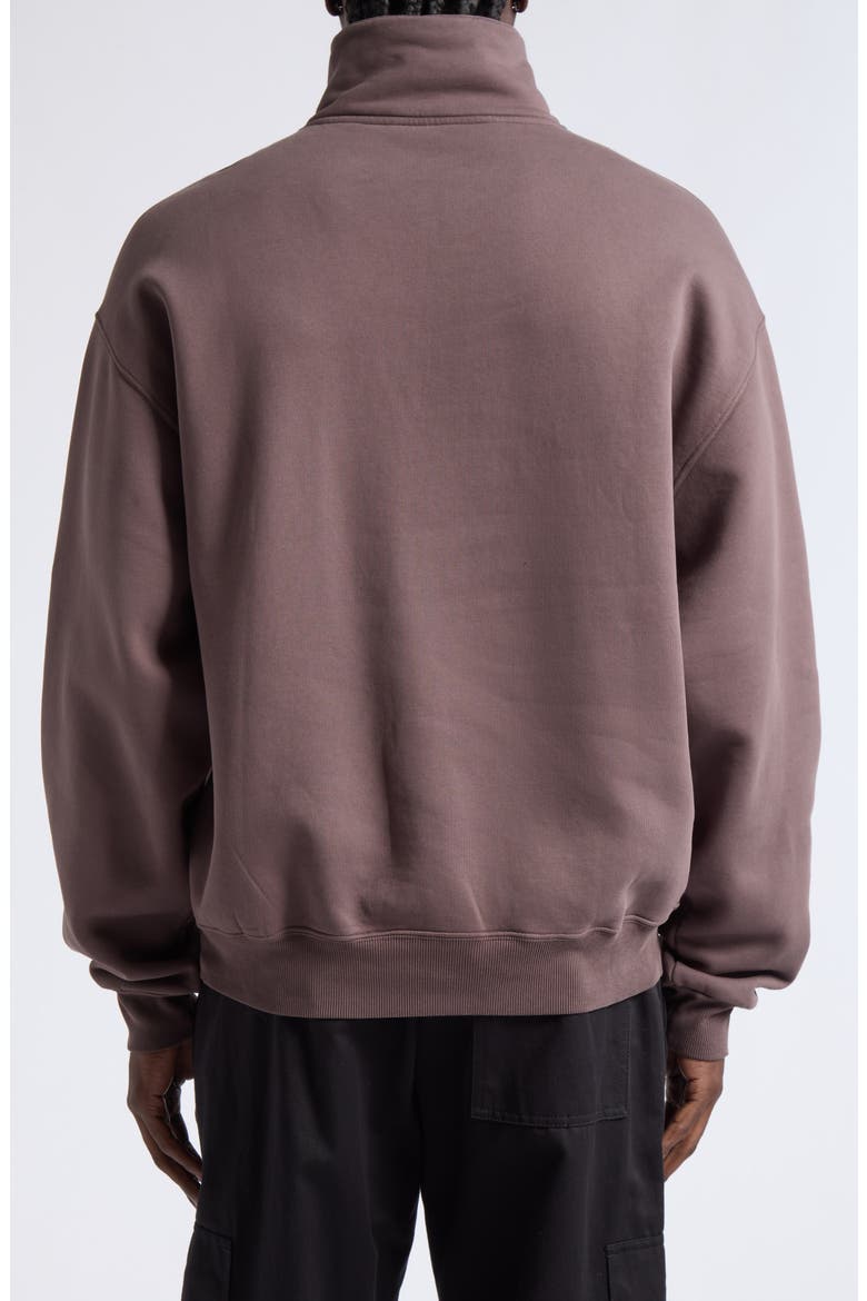 Le Camionneur Gros Grain Half Zip Fleece Sweatshirt, Alternate, color, BROWN