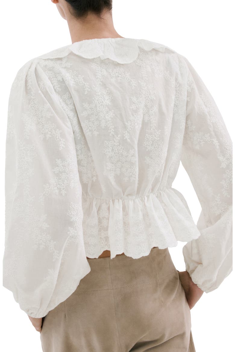 Ruffle Stitch Top, Alternate, color, OFF WHITE