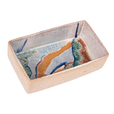 Square Abstract Artistry Stoneware Bowl