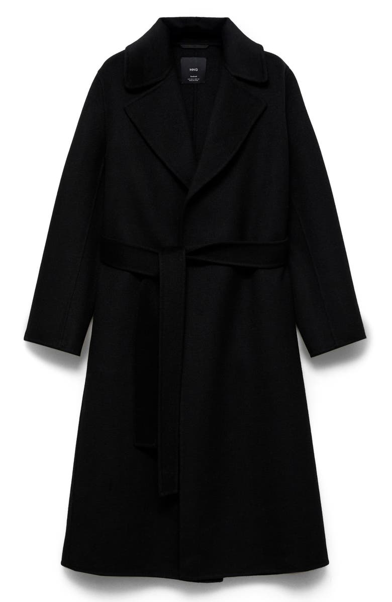 MANGO Handmade Wool Blend Wrap Coat, Alternate, color, 