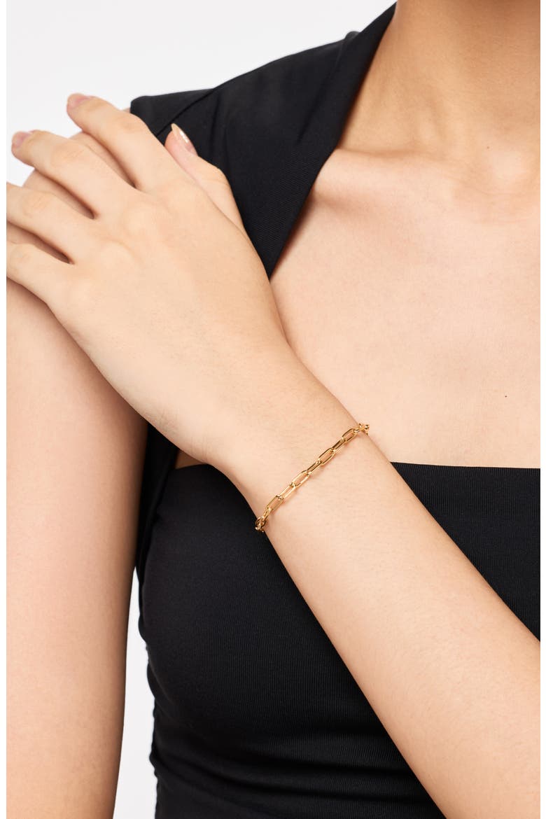 Solid Yellow Gold - Large Paperclip Bracelet, Alternate, color, Gold