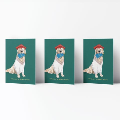 Graduation Greeting Card Pack Sets (3 ct) Officially a Smarty Pants Golden