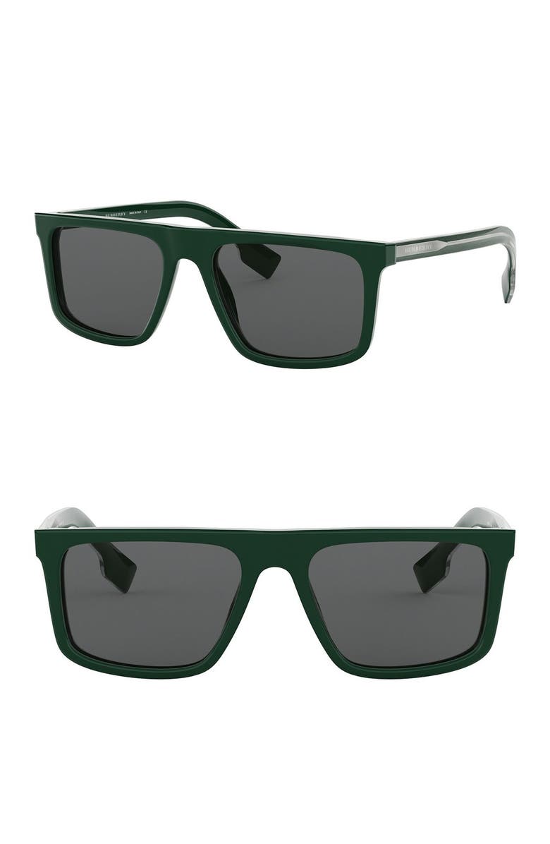 Burberry 55mm Rectangle Sunglasses, Alternate, color, 