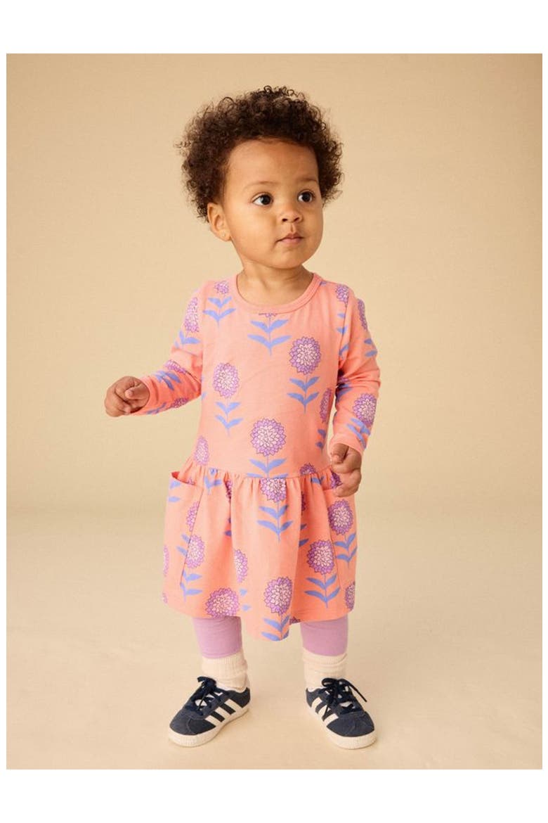 Long Sleeved Pocket Dress, Alternate, color, Dahlias