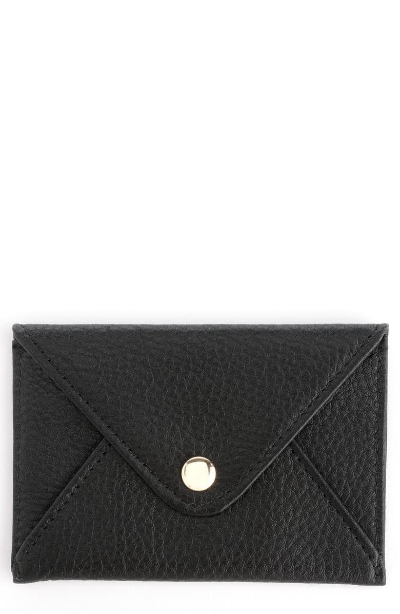 ROYCE New York Personalized Envelope Card Holder, Main, color, Black - Deboss