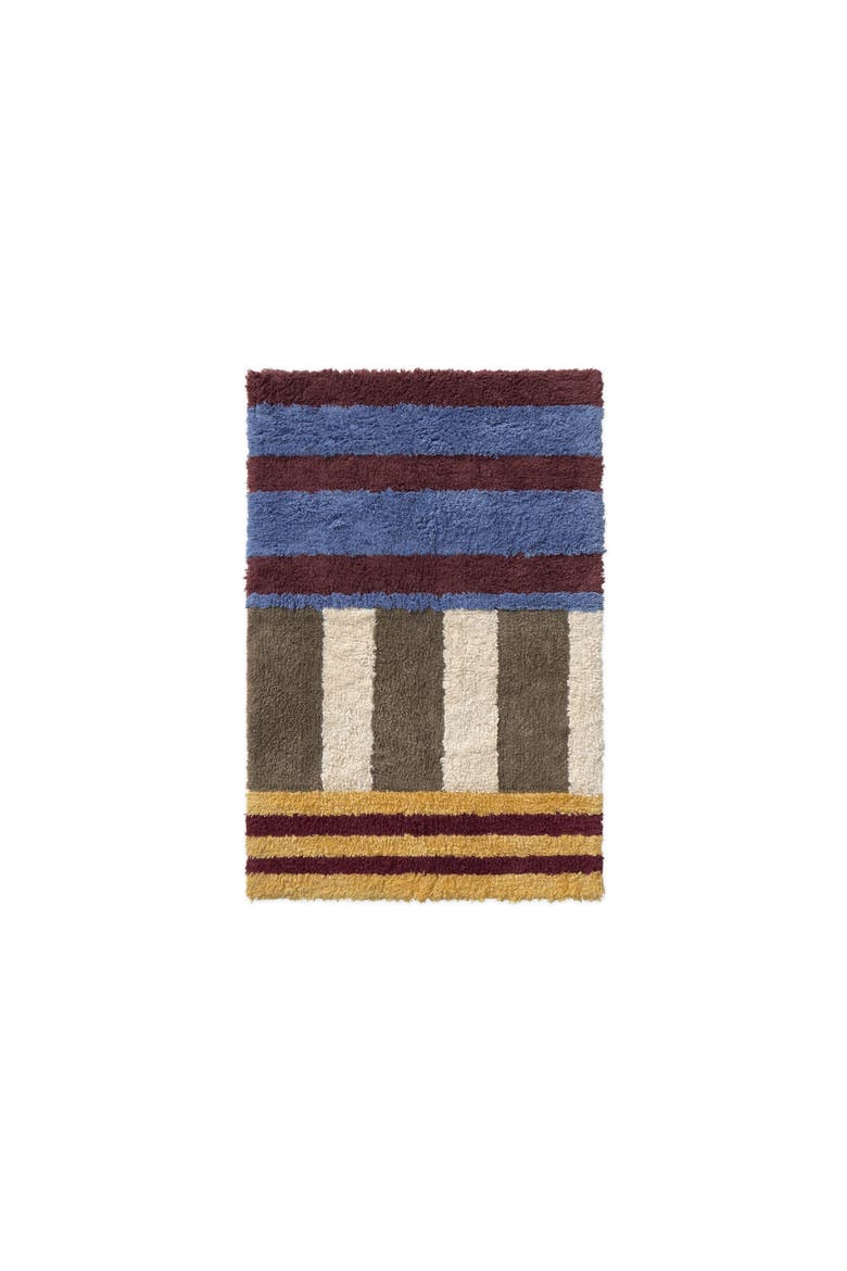 Washable Rug Color On Indigo Blue, Main, color, Blue, Burgundy, Brown, Natural