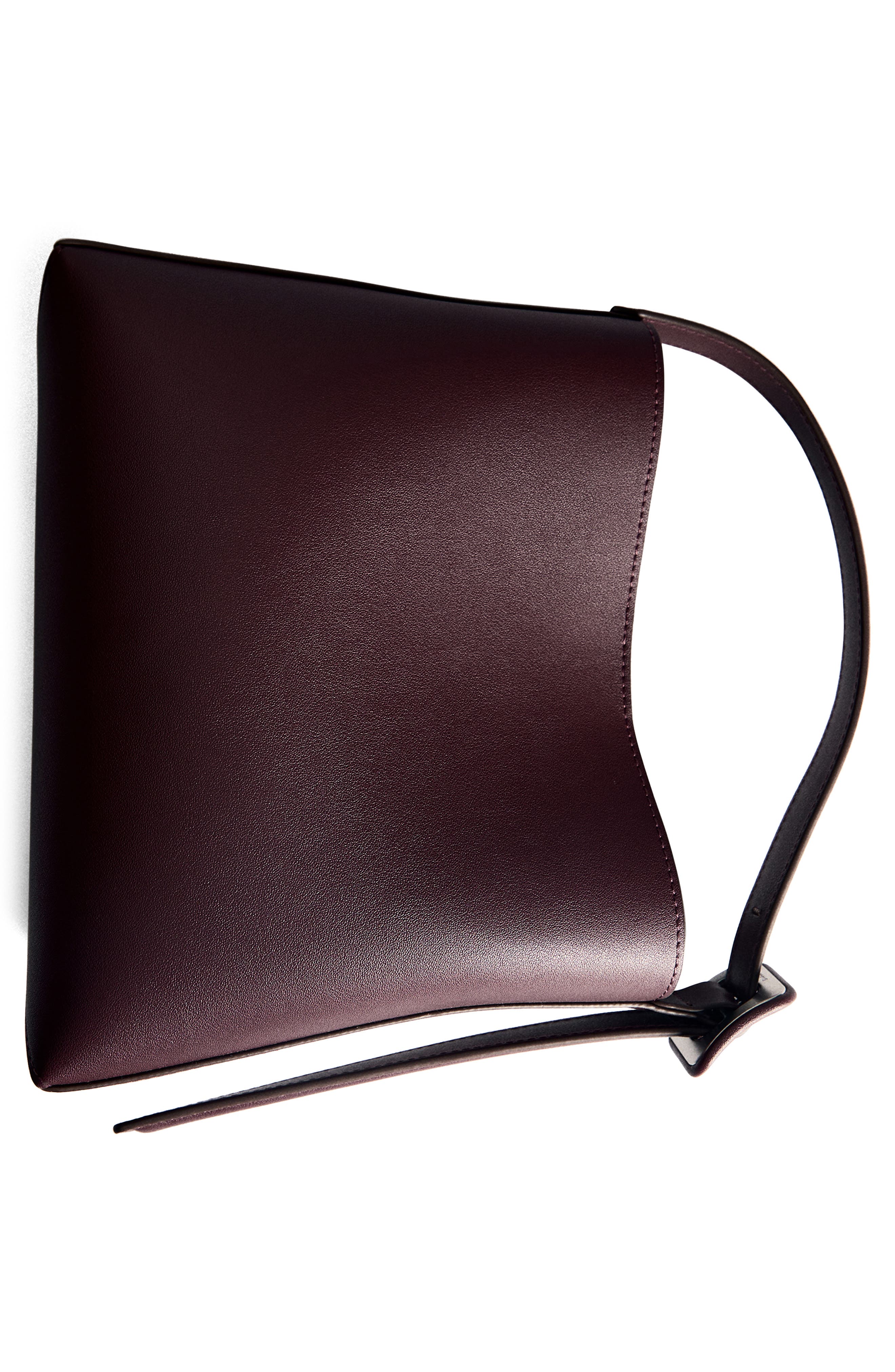 MANGO Faux Leather Shopper Tote, Alternate, color, Burgundy