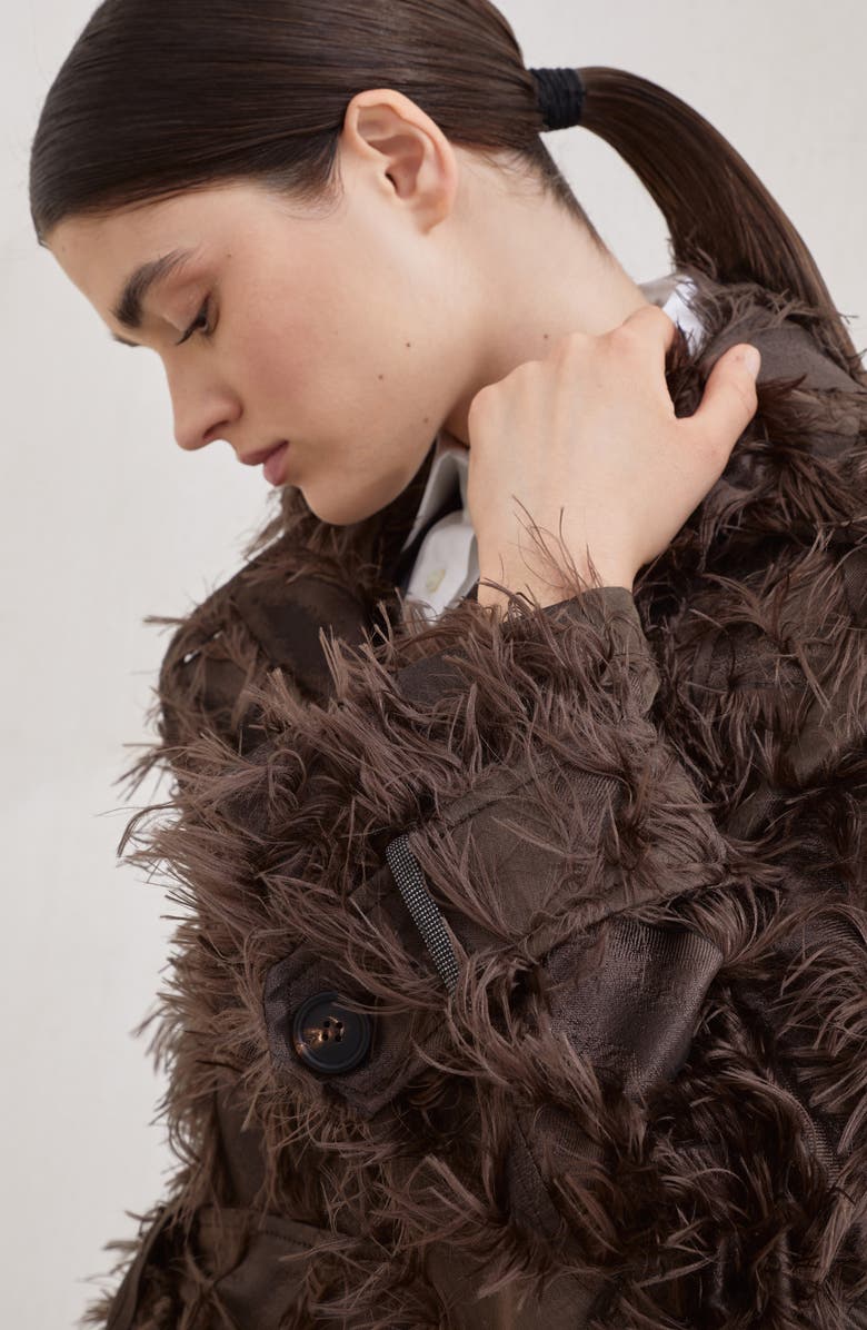 Brunello Cucinelli Dracaena fil coupé coat, Alternate, color, 