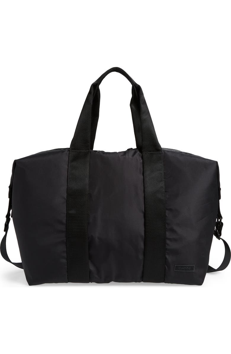 Ganni Recycled Tech Weekend Duffle Bag, Main, color,