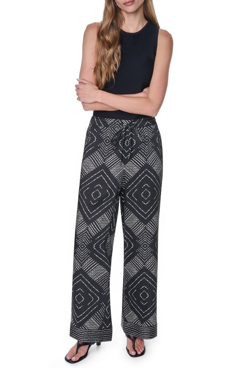 Scarf Print Wide Leg Pants, Alternate, color, GEO DIAMOND POINTELLE