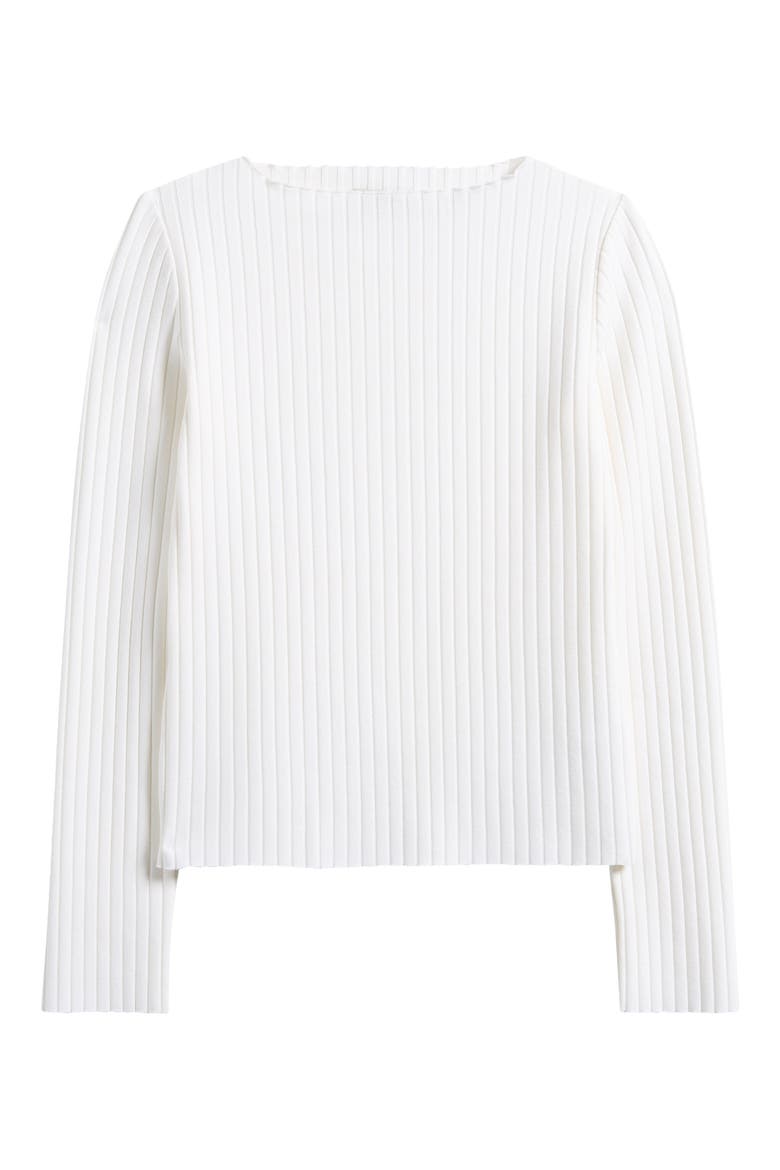 Boat Neck Rib Top, Alternate, color, OFF WHITE
