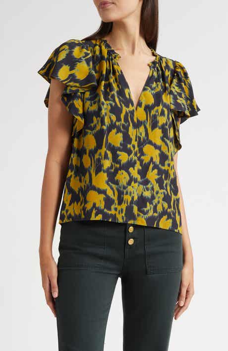 Ulla Johnson Lilo Flutter Sleeve Top