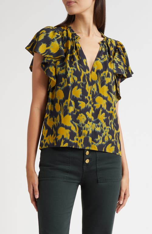 Ulla Johnson Lilo Flutter Sleeve Top In Multi