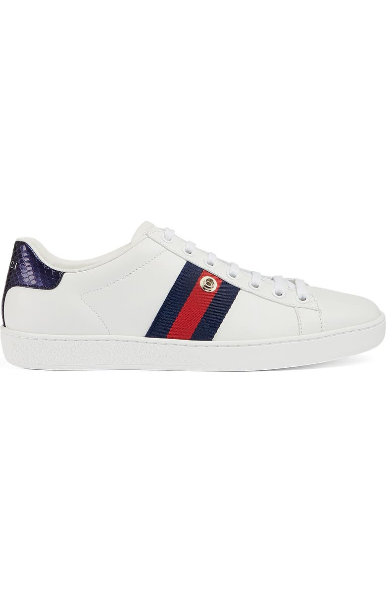 Gucci New Ace Pineapple Embroidered Patch Low Top Sneaker, Alternate, color,