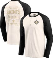 Darius Rucker Collection by Fanatics Men's Darius Rucker Collection by Fanatics Cream/Black New Orleans Saints Raglan Henley T-Shirt