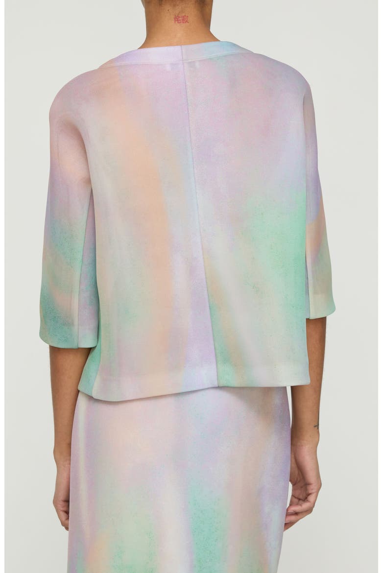 Aurora Print Neoprene T-Shirt, Alternate, color, AURORA GREEN MULTI