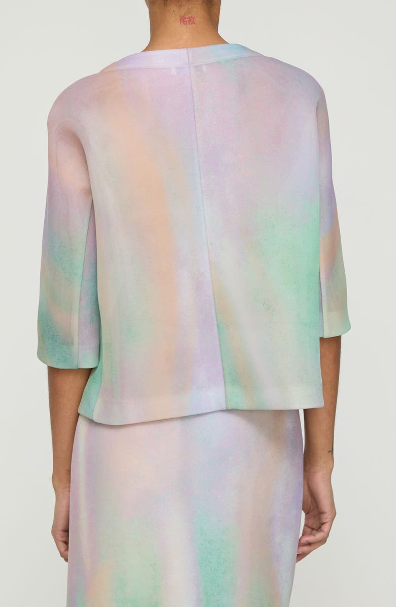 Lafayette 148 New York Aurora Print Neoprene T-Shirt, Alternate, color, Aurora Green Multi