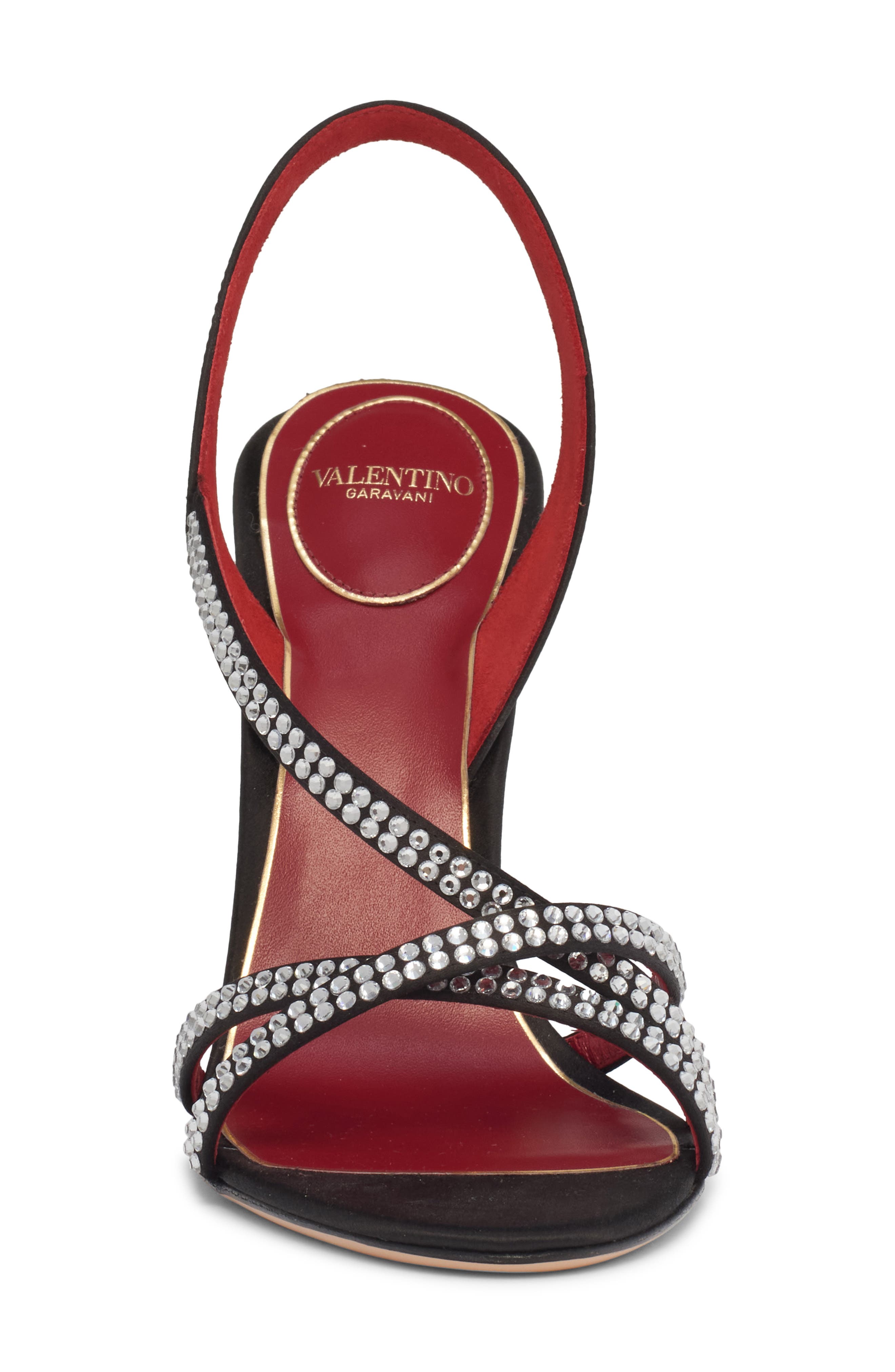 Valentino Garavani Crystal Embellished Slingback Sandal, Alternate, color, Nero/ Crystal