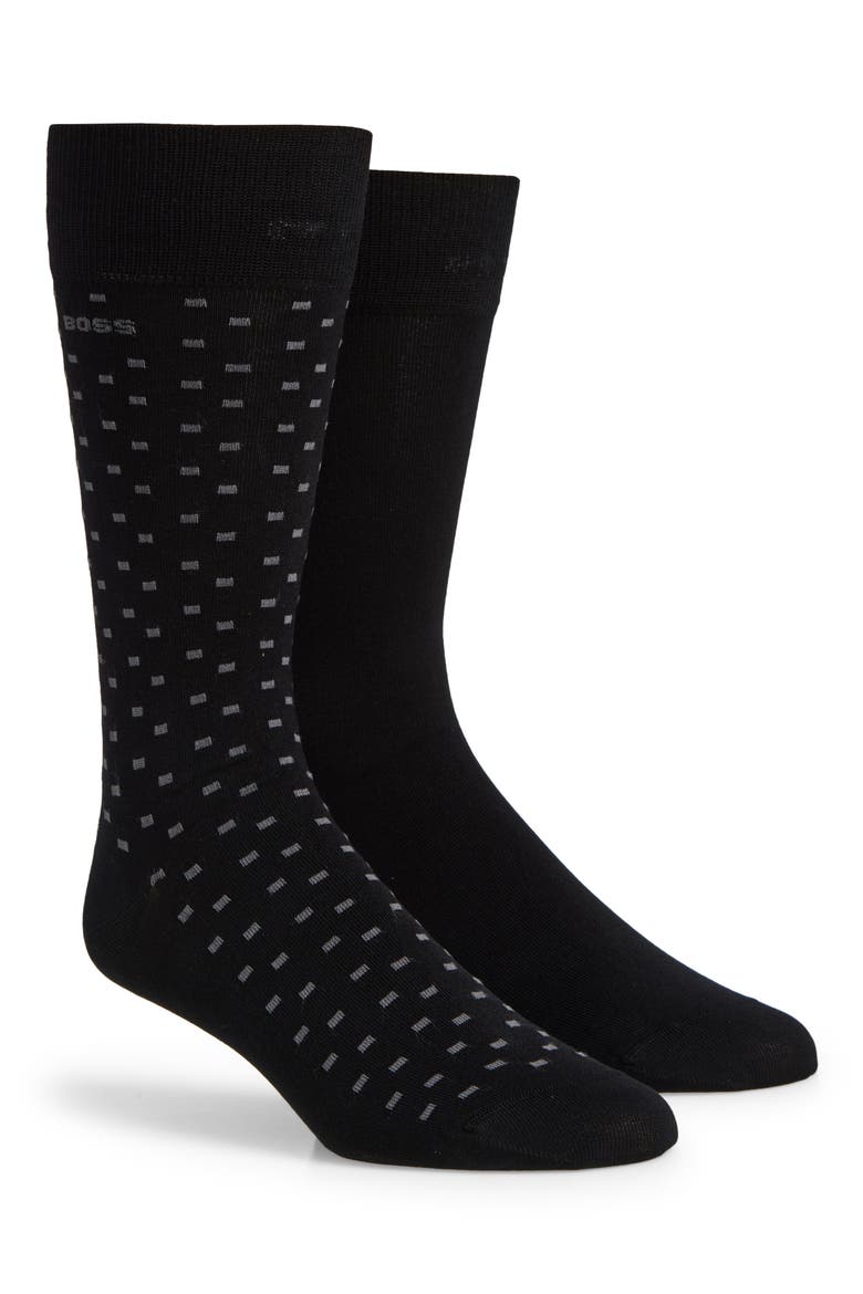 Assorted 2-Pack Dress Socks, Main, color, BLK