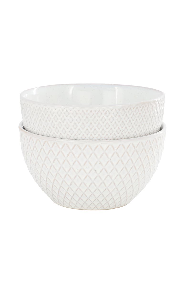 Gibson Elite Earlhart 2 Piece 6 Inch Ribbed Stoneware Cereal Bowl Set, Alternate, color, White
