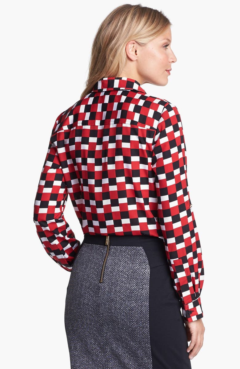 MICHAEL Michael Kors Check Print Safari Shirt, Alternate, color, 