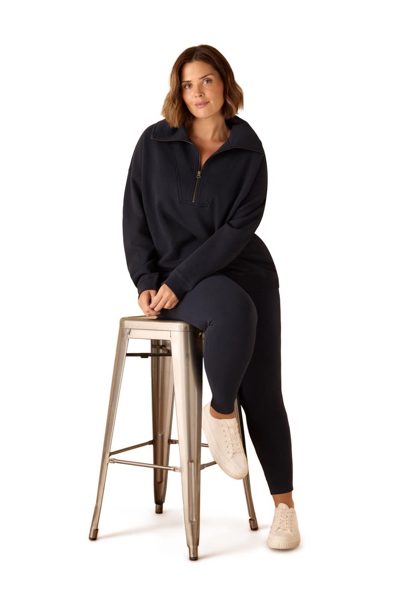 Live Unlimited Thick Stretch Cotton Leggings, Main, color, Navy